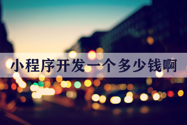 昆明小程序开发一个多少钱啊